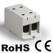 Klemm Al/Cu UK240/2A, 1P (4holes) 35-240mm² 380/425A, TS35 ˄panel mount, hall