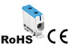 Universal Terminal Block Al/Cu UK150/1N, 1P (2holes) 35-150mm² 290/320A, TS35 ˄panel mount, blue