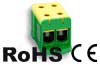 Tapping Terminal Block Al/Cu UK150/2PE, 1P (4holes) 35-150mm² 290/320A, TS35 ˄panel mount, yegr